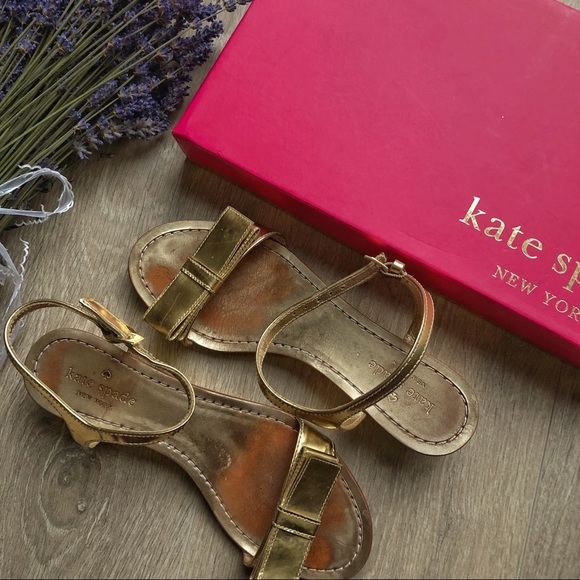 sold - Gold Kate Spade Sandals - Picture 3 of 3